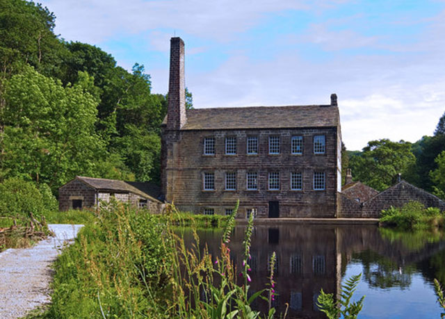 Gibson Mill sits on the edge of some water